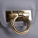 Salvatore Ferragamo Gancini Shoulder Bag Leather Purple Gold Auth 145499V-21