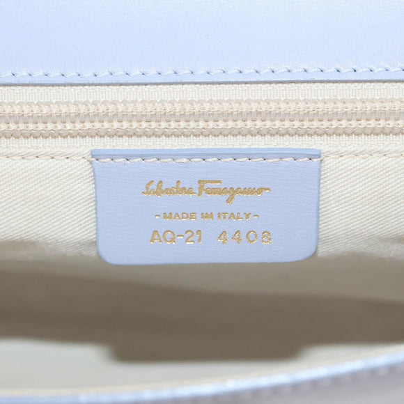 Salvatore Ferragamo Gancini Shoulder Bag Leather Purple Gold Auth 145499V