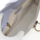 Salvatore Ferragamo Gancini Shoulder Bag Leather Purple Gold Auth 145499V-10