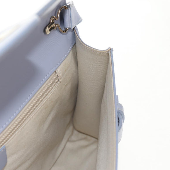 Salvatore Ferragamo Gancini Shoulder Bag Leather Purple Gold Auth 145499V