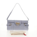 Salvatore Ferragamo Gancini Shoulder Bag Leather Purple Gold Auth 145499V-12