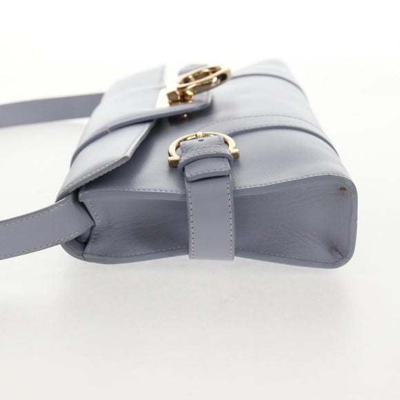 Salvatore Ferragamo Gancini Shoulder Bag Leather Purple Gold Auth 145499V