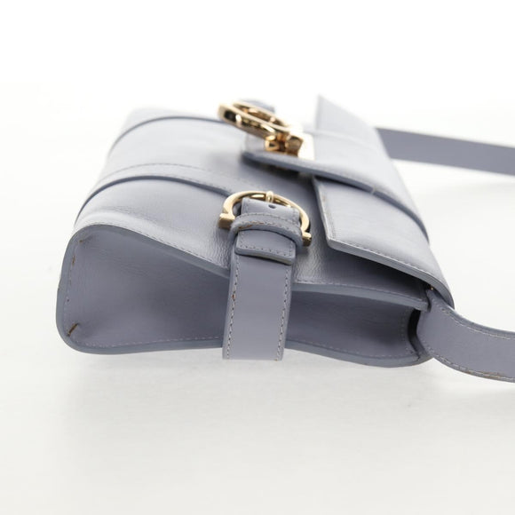 Salvatore Ferragamo Gancini Shoulder Bag Leather Purple Gold Auth 145499V