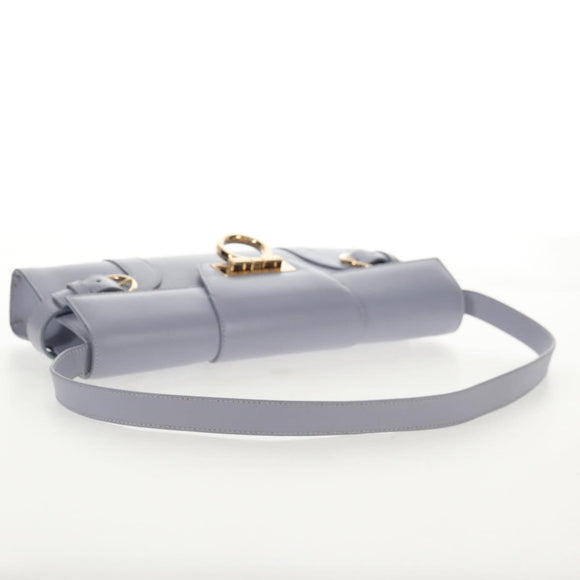 Salvatore Ferragamo Gancini Shoulder Bag Leather Purple Gold Auth 145499V