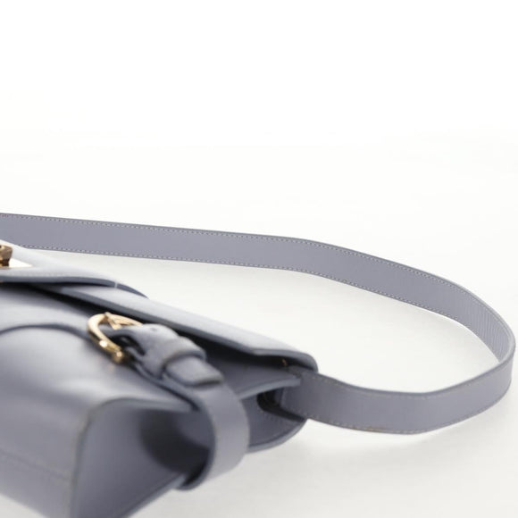 Salvatore Ferragamo Gancini Shoulder Bag Leather Purple Gold Auth 145499V