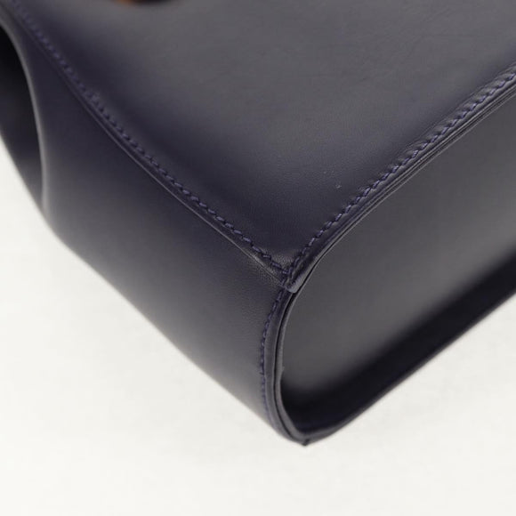 Salvatore Ferragamo Gancini Hand Bag Leather 2way Purple Gold Auth 145500V