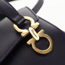 Salvatore Ferragamo Gancini Hand Bag Leather 2way Purple Gold Auth 145500V-18