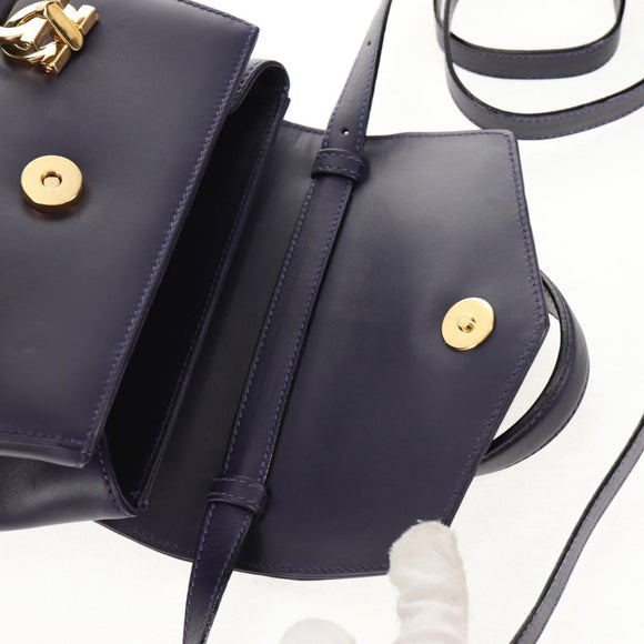 Salvatore Ferragamo Gancini Hand Bag Leather 2way Purple Gold Auth 145500V