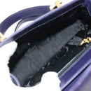 Salvatore Ferragamo Gancini Hand Bag Leather 2way Purple Gold Auth 145500V-21