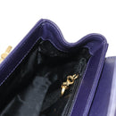 Salvatore Ferragamo Gancini Hand Bag Leather 2way Purple Gold Auth 145500V-22