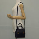Salvatore Ferragamo Gancini Hand Bag Leather 2way Purple Gold Auth 145500V-26