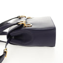 Salvatore Ferragamo Gancini Hand Bag Leather 2way Purple Gold Auth 145500V-4