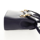 Salvatore Ferragamo Gancini Hand Bag Leather 2way Purple Gold Auth 145500V-5