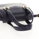 Salvatore Ferragamo Gancini Hand Bag Leather 2way Purple Gold Auth 145500V-7