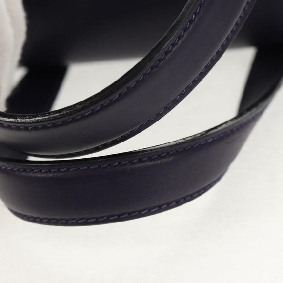 Salvatore Ferragamo Gancini Hand Bag Leather 2way Purple Gold Auth 145500V