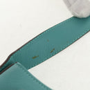 Salvatore Ferragamo Gancini Bag Leather Turquoise Blue Gold Auth 145501V-9