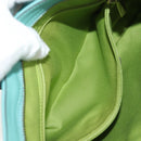 Salvatore Ferragamo Gancini Bag Leather Turquoise Blue Gold Auth 145501V-26