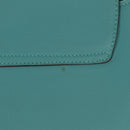 Salvatore Ferragamo Gancini Bag Leather Turquoise Blue Gold Auth 145501V-3