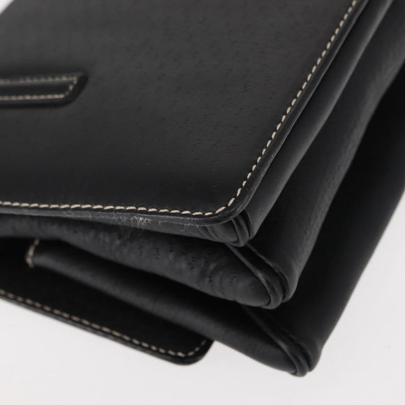 Salvatore Ferragamo Gancini Shoulder Bag Leather Black Gold Auth 145502