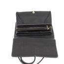 Salvatore Ferragamo Gancini Shoulder Bag Leather Black Gold Auth 145502-10