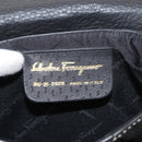 Salvatore Ferragamo Gancini Shoulder Bag Leather Black Gold Auth 145502-12