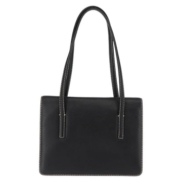 Salvatore Ferragamo Gancini Shoulder Bag Leather Black Gold Auth 145502 - 0