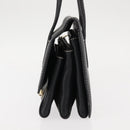 Salvatore Ferragamo Gancini Shoulder Bag Leather Black Gold Auth 145502-3