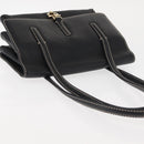 Salvatore Ferragamo Gancini Shoulder Bag Leather Black Gold Auth 145502-6