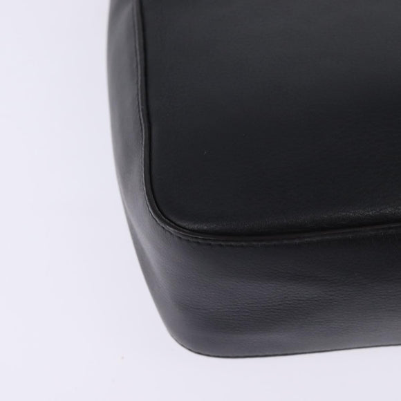 Salvatore Ferragamo Gancini Shoulder Bag Leather Black Gold Auth 145503