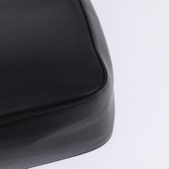 Salvatore Ferragamo Gancini Shoulder Bag Leather Black Gold Auth 145503