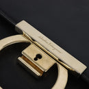 Salvatore Ferragamo Gancini Shoulder Bag Leather Black Gold Auth 145503-14
