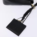 Salvatore Ferragamo Gancini Shoulder Bag Leather Black Gold Auth 145503-15