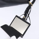 Salvatore Ferragamo Gancini Shoulder Bag Leather Black Gold Auth 145503-16