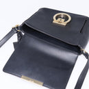 Salvatore Ferragamo Gancini Shoulder Bag Leather Black Gold Auth 145503-17