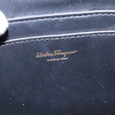 Salvatore Ferragamo Gancini Shoulder Bag Leather Black Gold Auth 145503-18