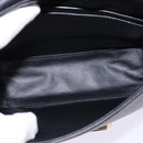 Salvatore Ferragamo Gancini Shoulder Bag Leather Black Gold Auth 145503-19