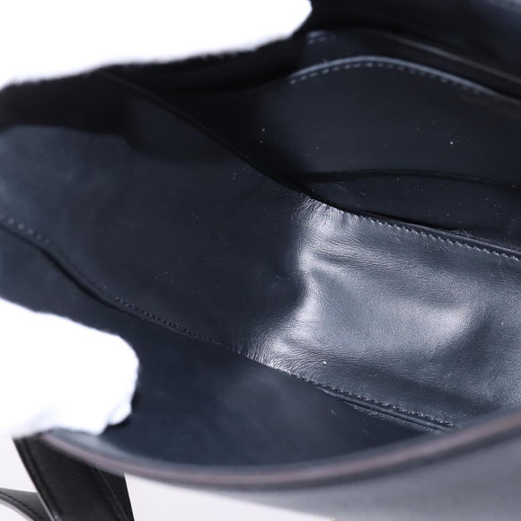 Salvatore Ferragamo Gancini Shoulder Bag Leather Black Gold Auth 145503