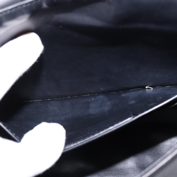 Salvatore Ferragamo Gancini Shoulder Bag Leather Black Gold Auth 145503