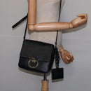 Salvatore Ferragamo Gancini Shoulder Bag Leather Black Gold Auth 145503-24