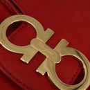 Salvatore Ferragamo Vala Backpack Leather Red Gold Auth 145505-17