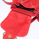 Salvatore Ferragamo Vala Backpack Leather Red Gold Auth 145505-10