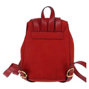 Salvatore Ferragamo Vala Backpack Leather Red Gold Auth 145505-2
