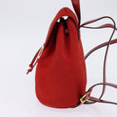 Salvatore Ferragamo Vala Backpack Leather Red Gold Auth 145505-3