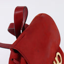 Salvatore Ferragamo Vala Backpack Leather Red Gold Auth 145505-6