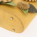 Salvatore Ferragamo Sunflower Hand Bag Canvas Leather Yellow Auth 145506-14