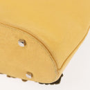 Salvatore Ferragamo Sunflower Hand Bag Canvas Leather Yellow Auth 145506-16