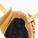 Salvatore Ferragamo Sunflower Hand Bag Canvas Leather Yellow Auth 145506-17