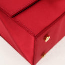 Salvatore Ferragamo Gancini Hand Bag Satin Red Gold Auth 145507V-9