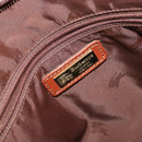 Burberrys Nova Check Hand Bag PVC Leather Green Gold Auth 145517-18