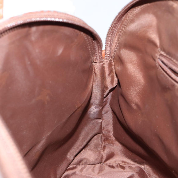 Burberrys Nova Check Hand Bag PVC Leather Green Gold Auth 145517